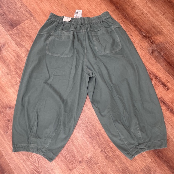 We The Free People Ridley Wide Leg Barrel Pants XL Oversized Slouchy Green NWT # - Picture 2 of 9